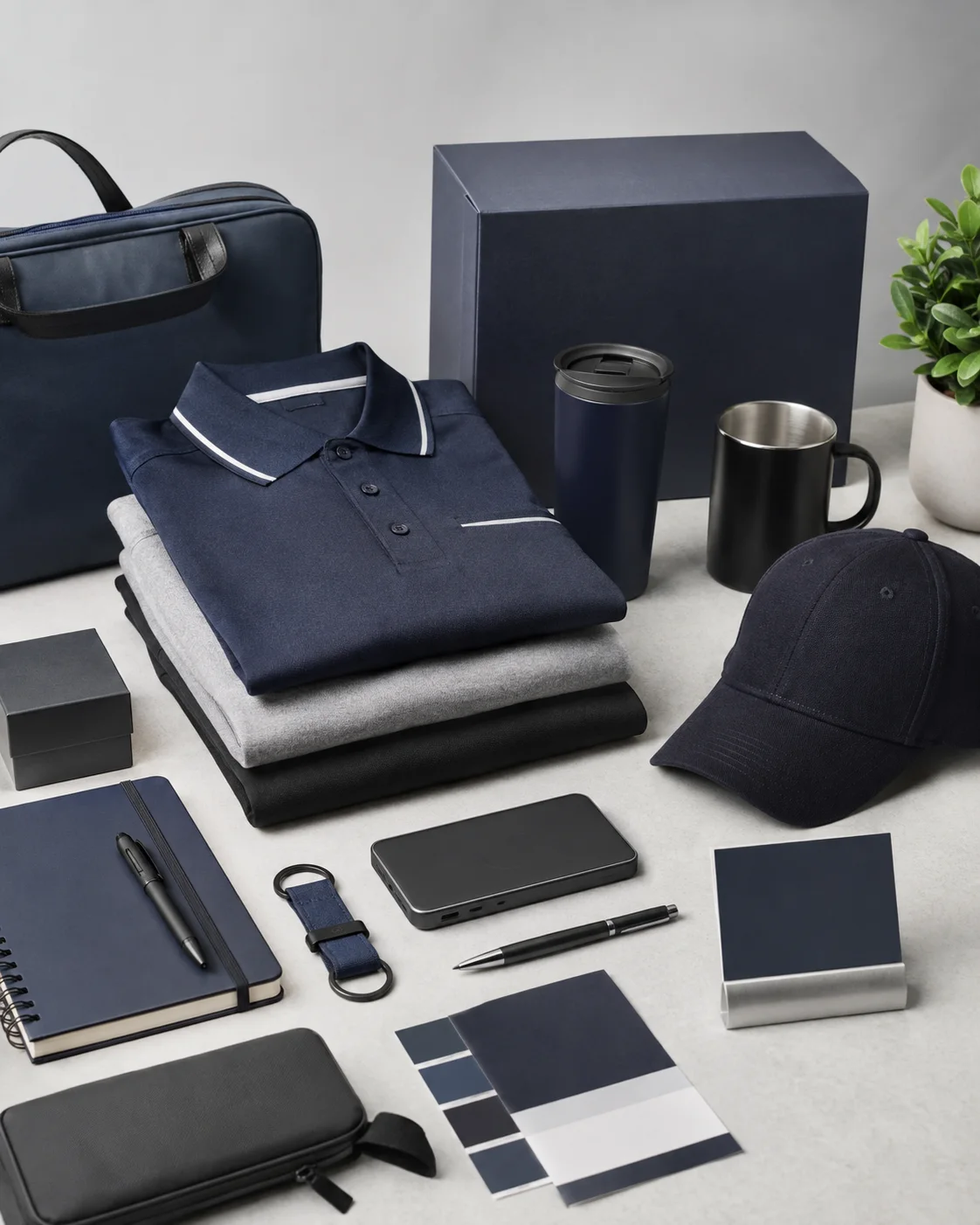 Custom branded corporate apparel and promotional products sourced by Aurum Distribution Group